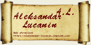 Aleksandar Lučanin vizit kartica